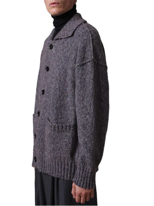 Roberto Collina Cardigan over spazzolato grigio Roberto Collina | 253M43205M4318 GRIGIO